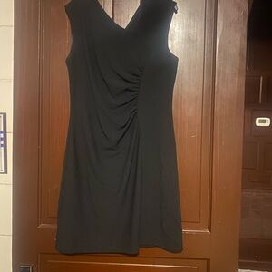 The Limited Black Draped V-Neck Mini Dress